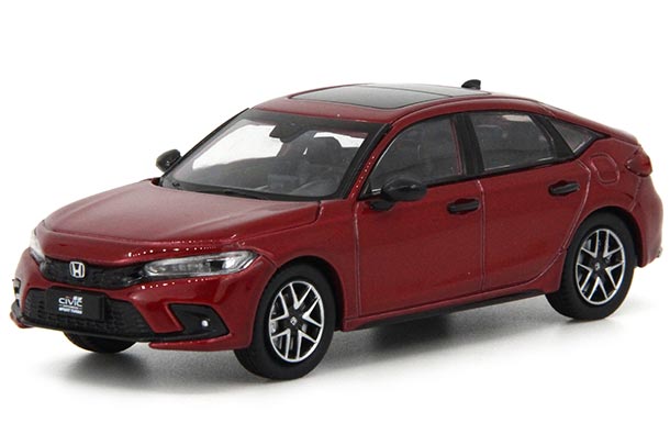 Diecast 2023 Honda Civic Hatchback Model 1:43 Scale Red / White