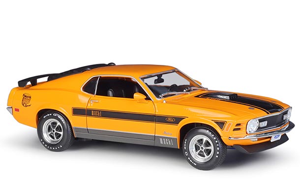 Diecast 1970 Ford Mustang Mach 1 Model 1:18 Orange/ Blue Maisto