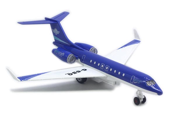 Diecast Gulfstream G650 Business Jet Toy 1:120 Scale Blue