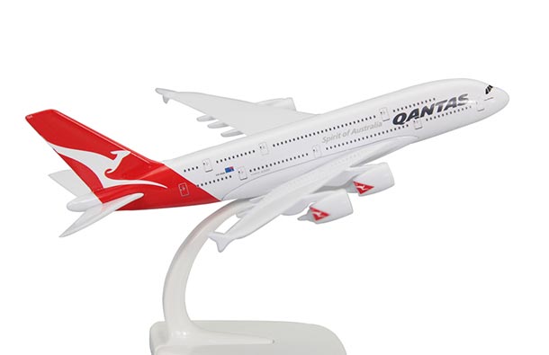 Diecast Airbus A380 Airliner Model White Qantas Airways
