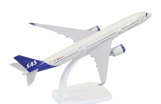 Diecast Airbus A380 Airliner Model White SAS Airlines