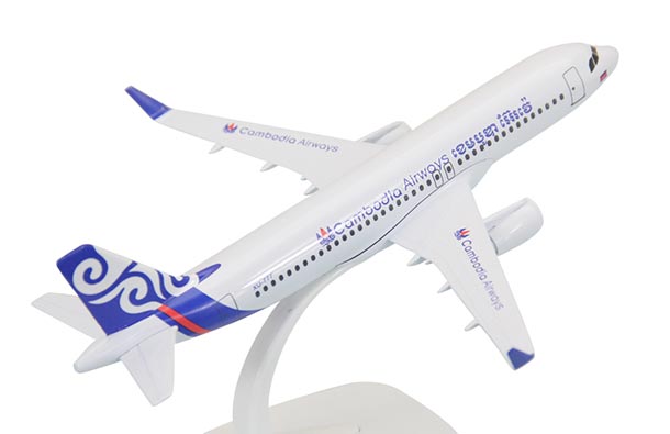 Diecast Airbus A320 Airliner Model White Cambodia Airways