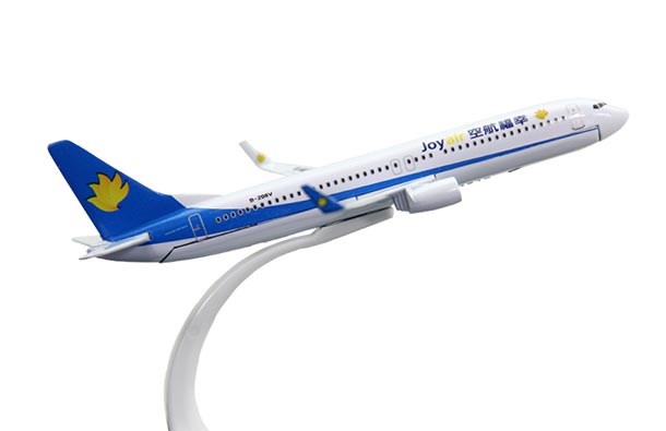 Diecast Boeing B737 Airliner Model White-Blue Joy Air