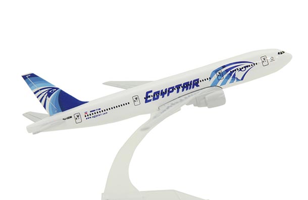 Diecast Boeing B777 Airliner Model White Egypt Air