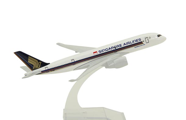 Diecast Airbus A350 Airliner Model White Singapore Airlines