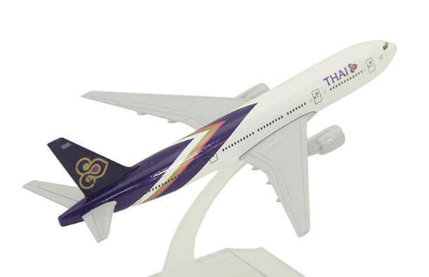 Diecast Boeing B777 Airliner Model White-Purple Thai Airways