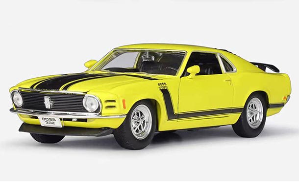 Diecast 1970 Ford Mustang Boss 302 Model 1:24 Scale By Welly