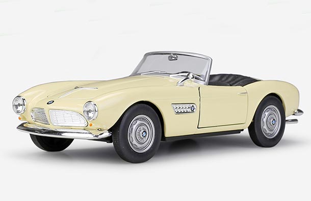 Diecast BMW 507 Cabriolet Model 1:24 Black / Creamy White Welly