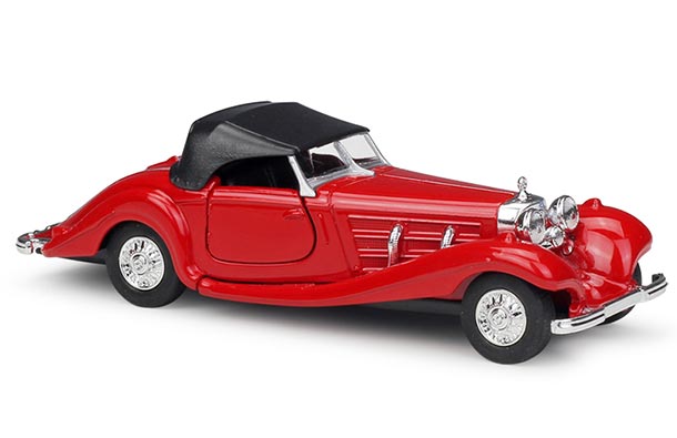 Diecast Mercedes-Benz 500K Toy Soft Top Red 1:36 Scale By Welly