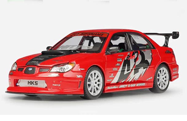 Diecast Subaru Impreza WRX STI Model 1:24 Scale Red By Welly