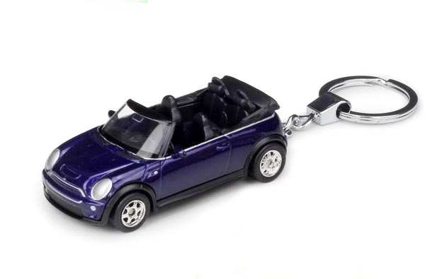 Diecast Mini Cooper S Cabriolet Toy Key Chain 1:60 Blue Welly
