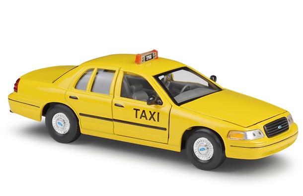 Diecast 1999 Ford Crown Victoria Model Taxi Yellow 1:24 Welly