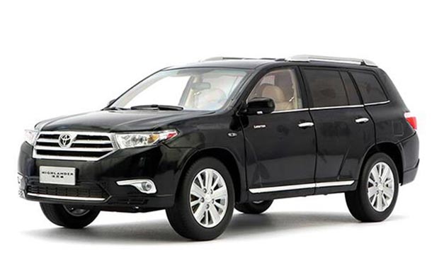 Diecast 2012 Toyota Highlander Model 1:18 Black /White /Silver