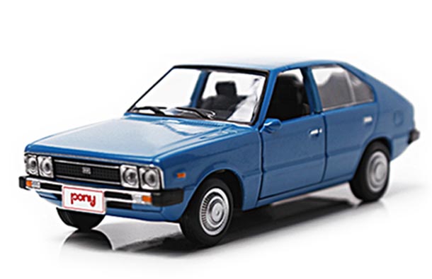 Diecast 1975 Hyundai Pony Model 1:38 Scale Blue / Silver /Red