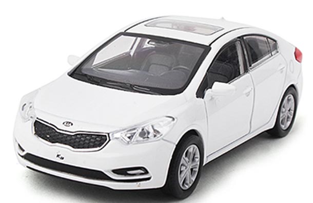 Diecast 2012 Kia K3 Car Model 1:38 Scale Black / White / Silver