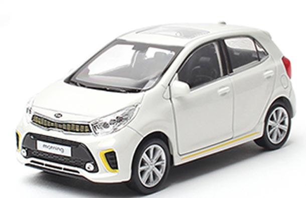 Diecast Kia Morning Car Model 1:33 Scale Black / White / Blue