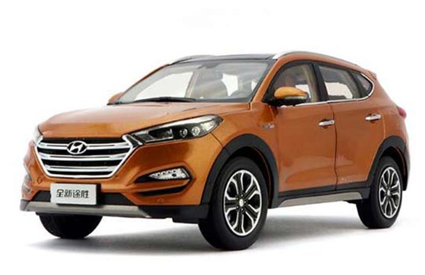 Diecast 2015 Hyundai Tucson Model 1:18 Scale Blue /Orange /Brown