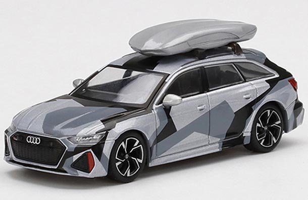 Diecast 2020 Audi RS 6 Avant C8 Roof Box Model 1:64 By MINI GT