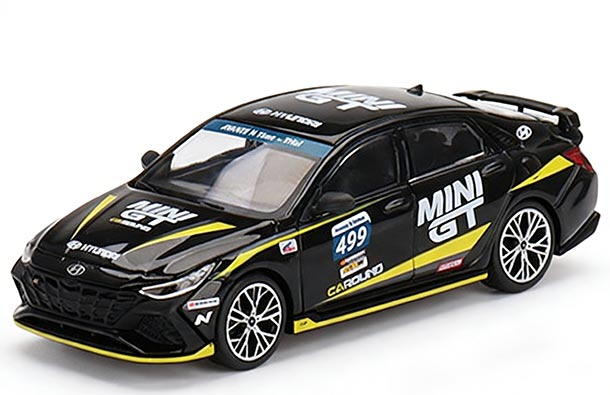 Diecast Hyundai Elantra N Model 1:64 Scale Black By MINI GT