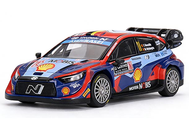 Diecast Hyundai i20 N Rally1 Hybrid Model Blue 1:64 By MINI GT