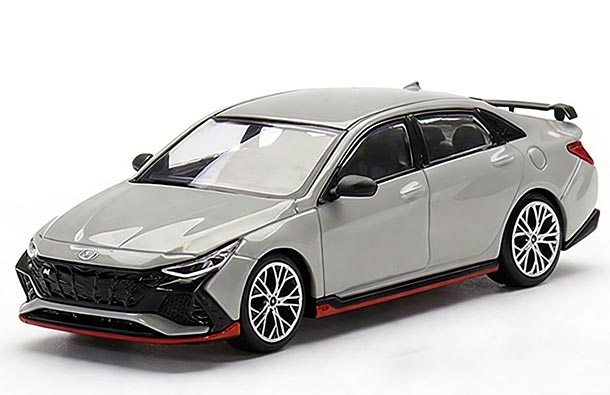Diecast Hyundai Elantra N Model 1:64 White / Gray By MINI GT