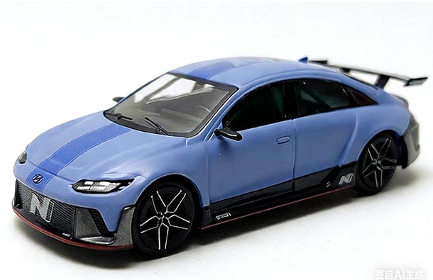 Diecast Hyundai Ioniq 6 RN22e Model 1:64 Scale Blue By MINI GT