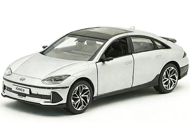 Diecast 2023 Hyundai Ioniq 6 Model 1:38 Silver / Black / White