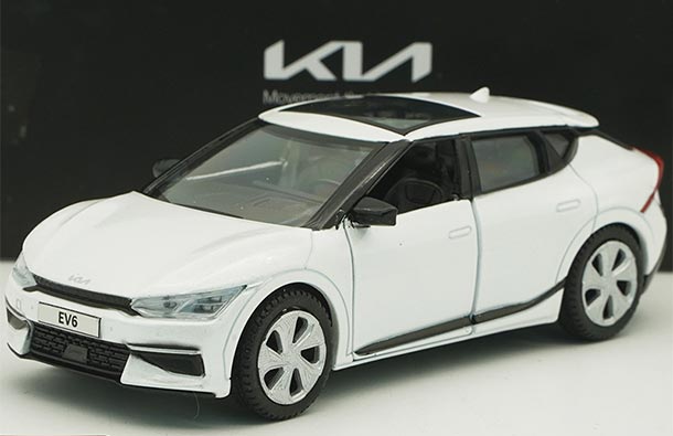 Diecast 2021 Kia EV6 SUV Model 1:38 Scale Red / White / Gray