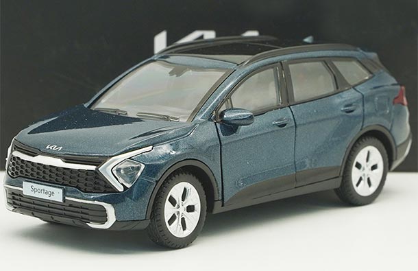 Diecast 2021 Kia Sportage SUV NQ5 Model 1:38 Scale Blue / White