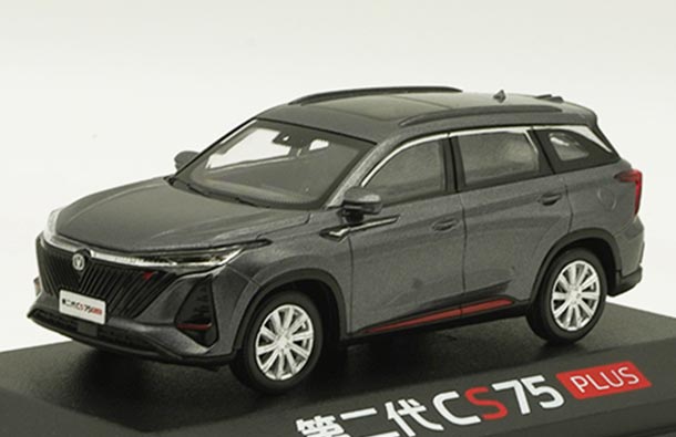 Plastic 2020 Changan CS75 Plus SUV Model 1:43 Scale Gray / Blue