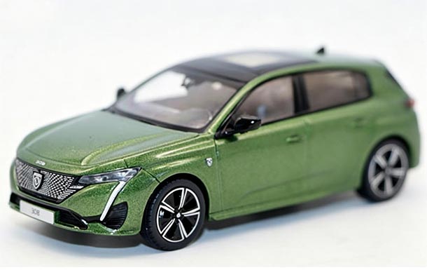 Diecast 2021 Peugeot 308 GT Model 1:43 Blue / Green By NOREV