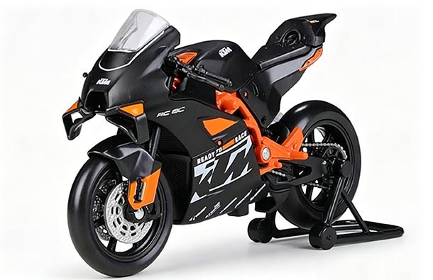 Diecast KTM RC 8C Motorcycle Model 1:18 Black / Orange By Welly