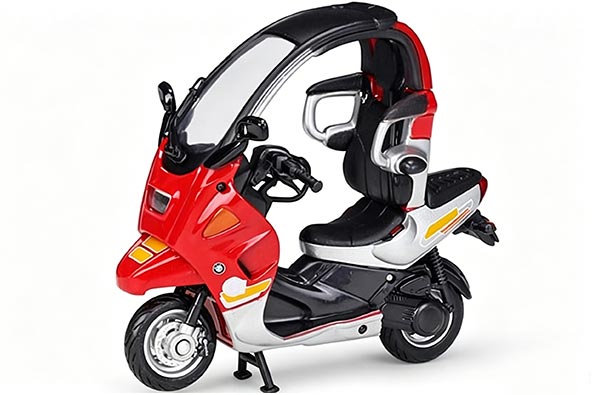Diecast BMW C1 Scooter Model 1:18 Scale Red By Welly