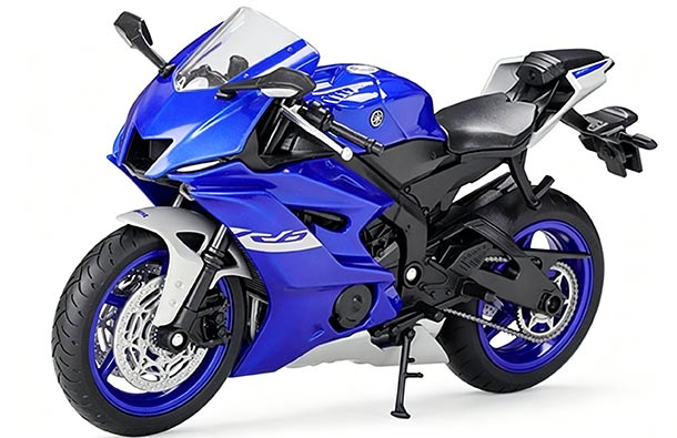 Diecast Yamaha YZF-R6 Motorcycle Model 1:12 Scale By Welly