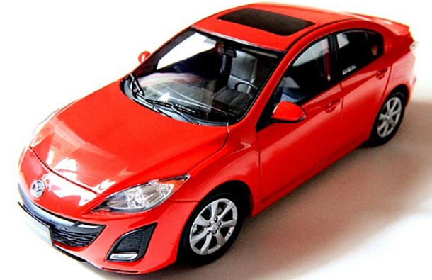 Diecast 2011 Mazda 3 Sedan Model 1:18 Scale Red / Gray