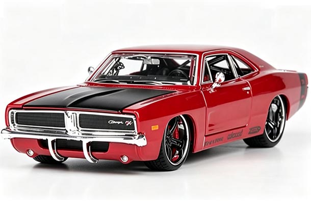 Diecast 1969 Dodge Charger R/T Model 1:24 Wine Red by Maisto