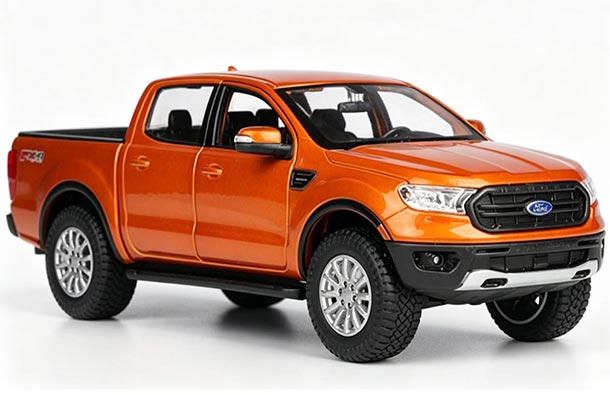 Diecast 2019 Ford Ranger Model 1:27 Scale Blue /Orange By Maisto